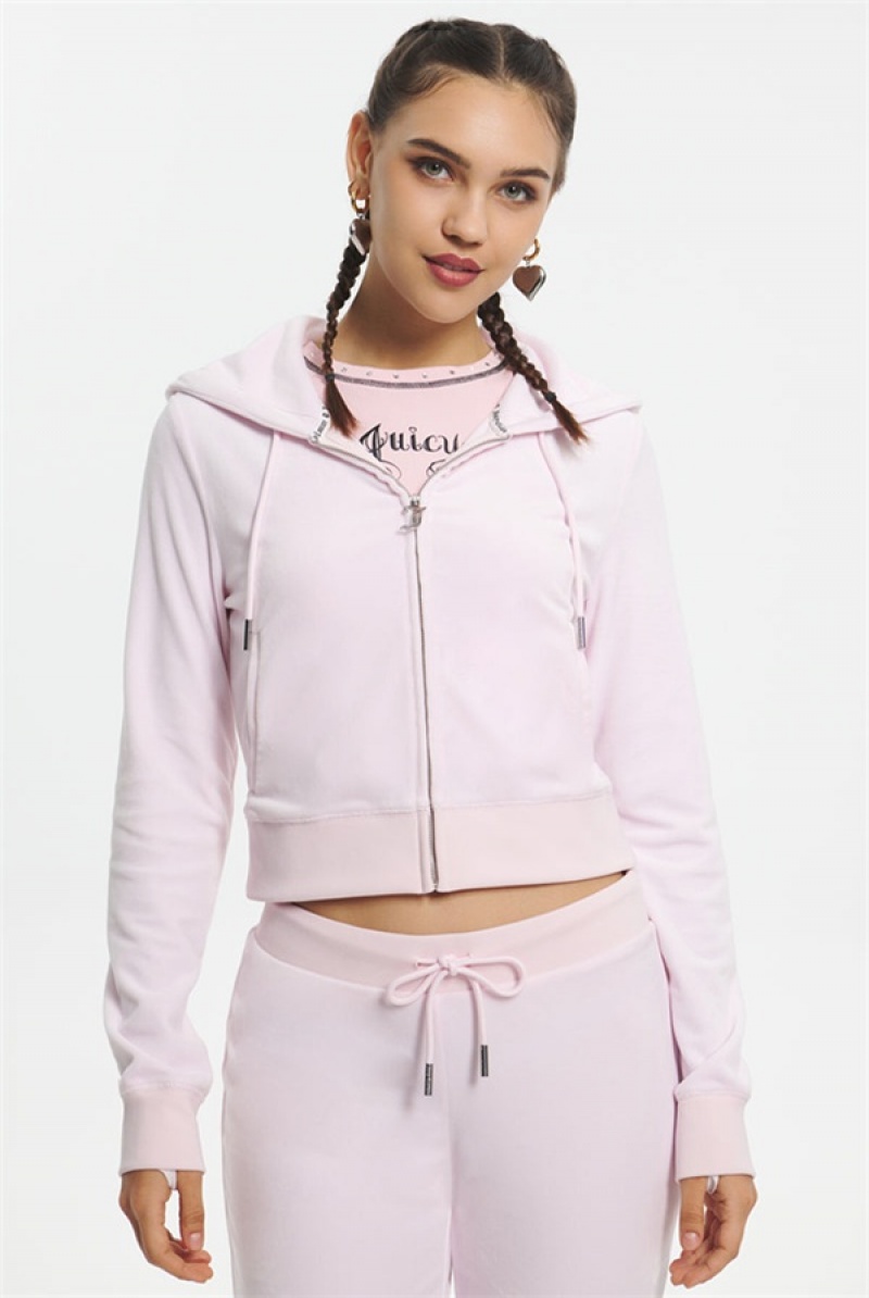 Soft Glow Juicy Couture Mixed Jewels Velour Hoodie | JC-SN651582