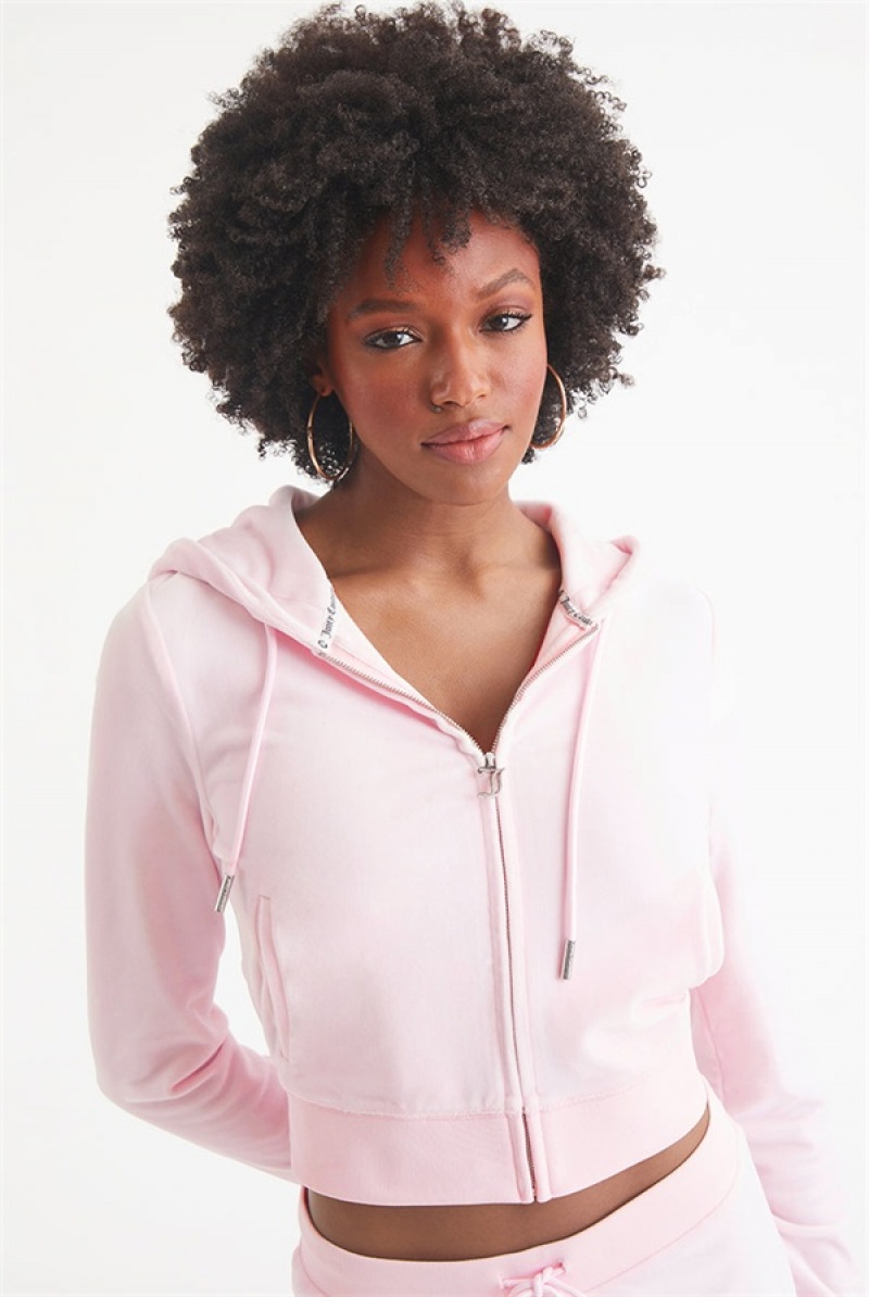 Soft Glow Juicy Couture Og Big Bling Velour Hoodie | JC-SN651542