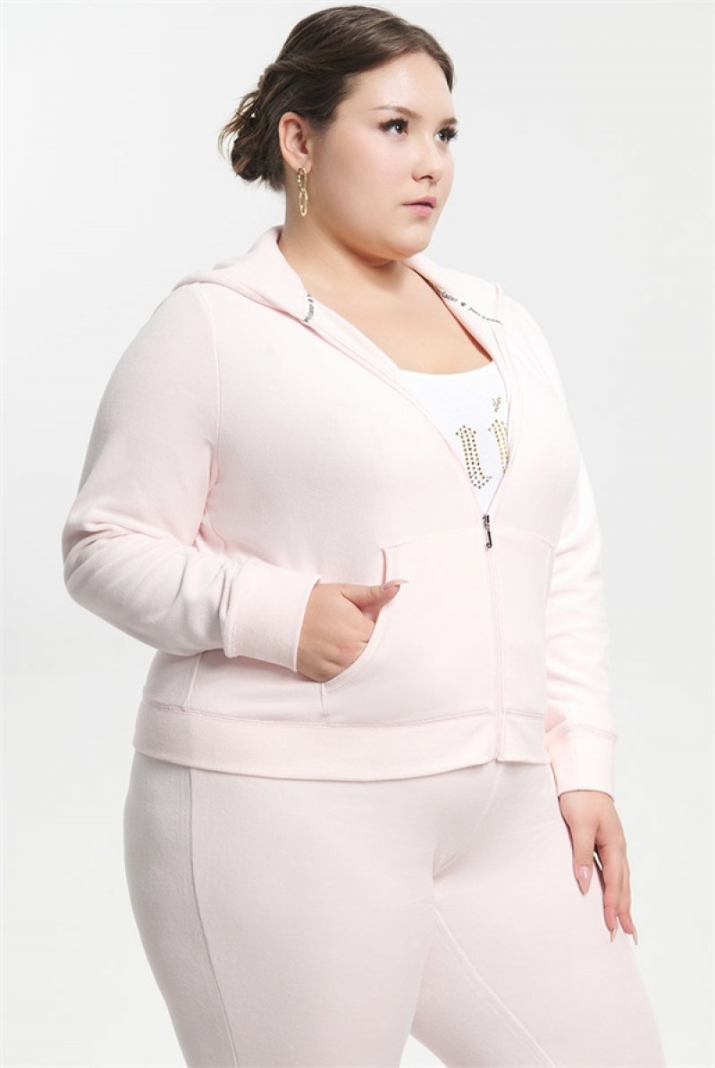 Soft Glow Juicy Couture Plus-size Classic Cotton Velour Hoodie | JC-SN651523