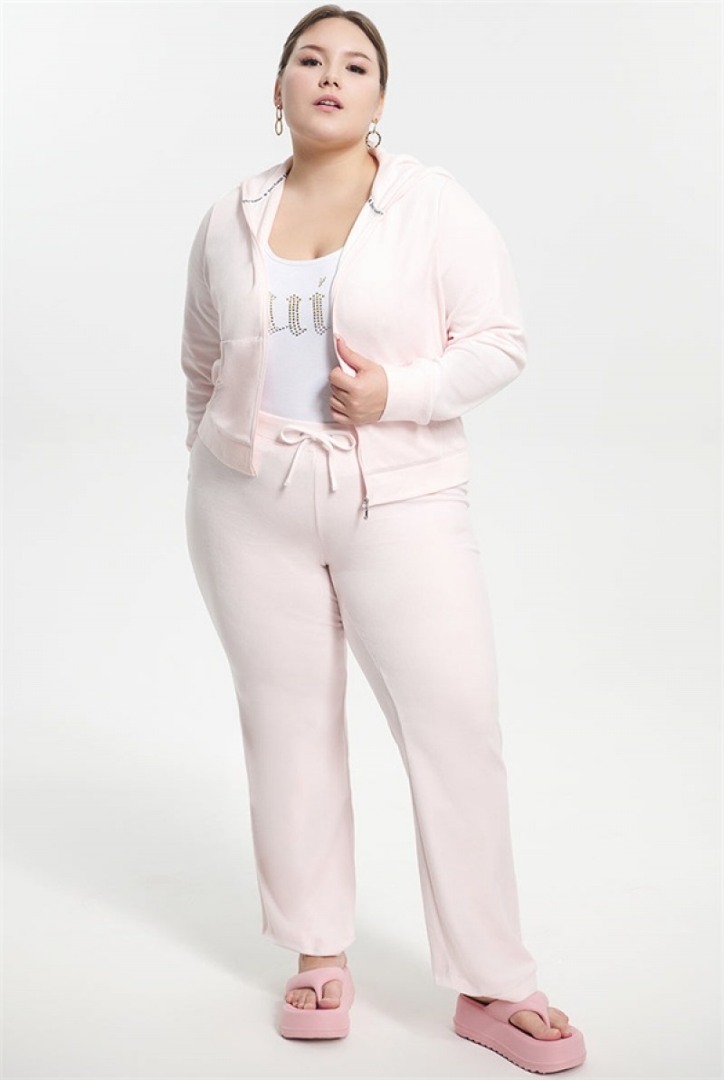 Soft Glow Juicy Couture Plus-size Classic Cotton Velour Hoodie | JC-SN651523