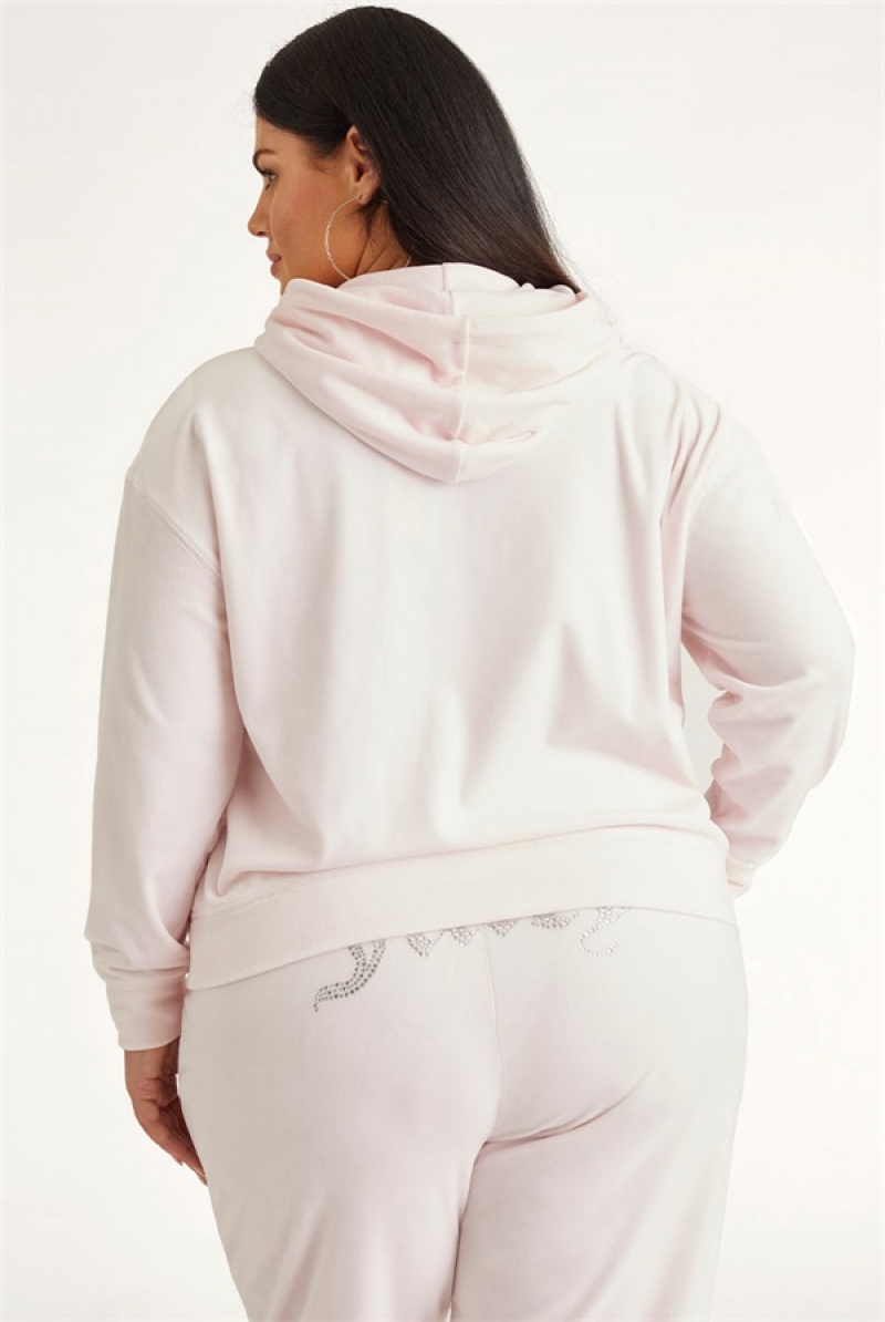 Soft Glow Juicy Couture Plus-size Oversized Bling Big Velour Hoodie | JC-SN651543