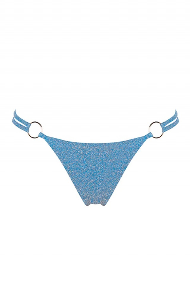 Steel Blue Shiny Juicy Couture Capittana Kenya Bikini Bottom | JC-SN651872