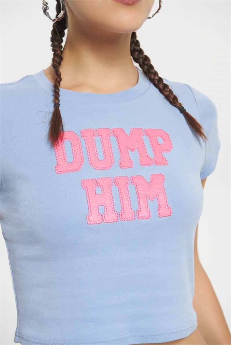 Sterling Blue Juicy Couture Dump Him Baby Tee | JC-SN651640