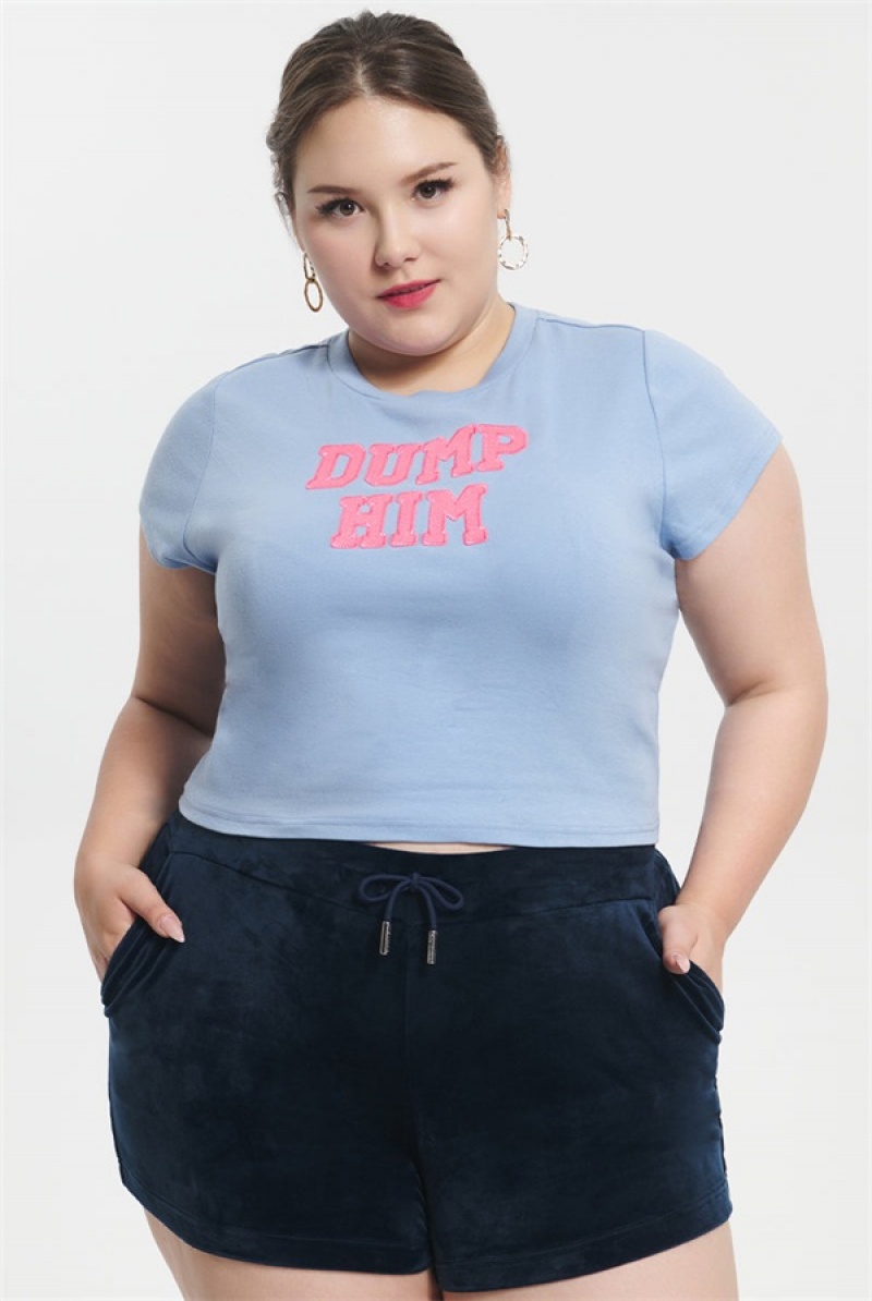 Sterling Blue Juicy Couture Plus-size Dump Him Baby Tee | JC-SN651639