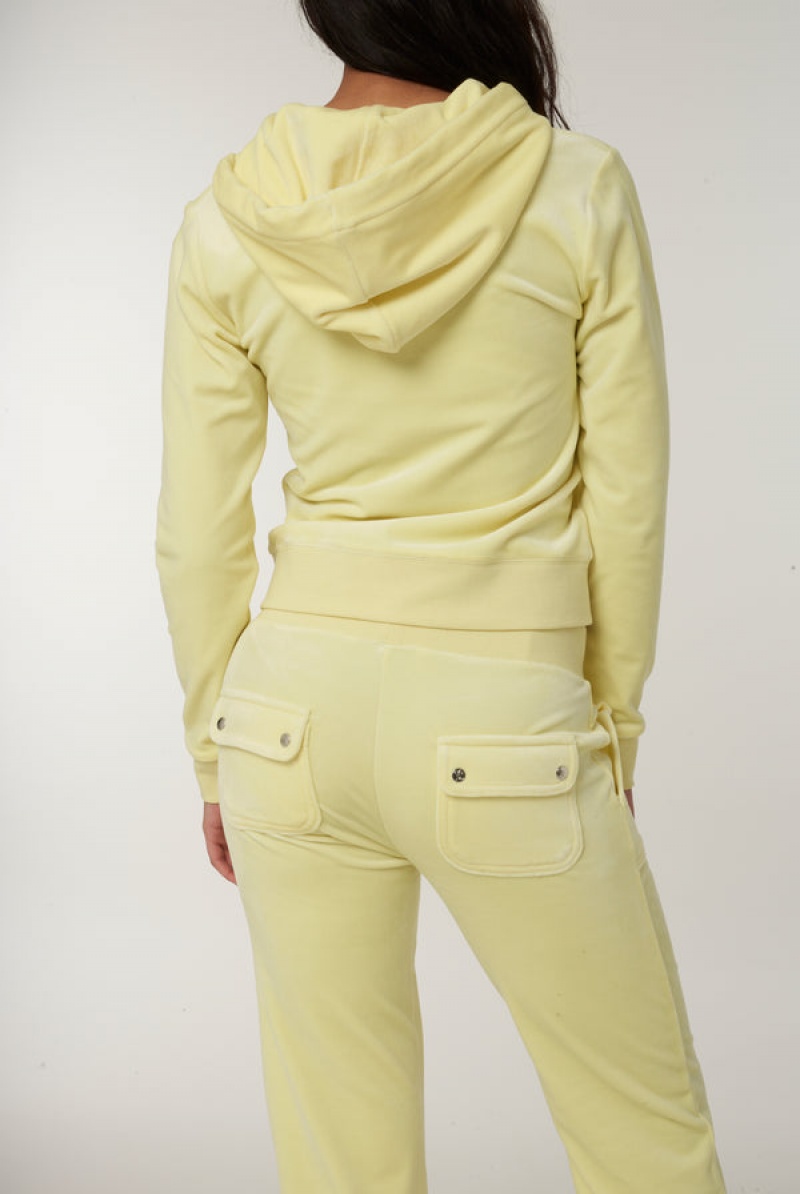 Tender Yellow Juicy Couture Classic Velour Robertson Hoodie | JC-SN651971