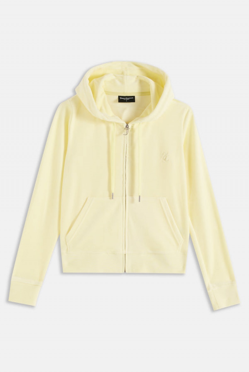 Tender Yellow Juicy Couture Classic Velour Robertson Hoodie | JC-SN651971