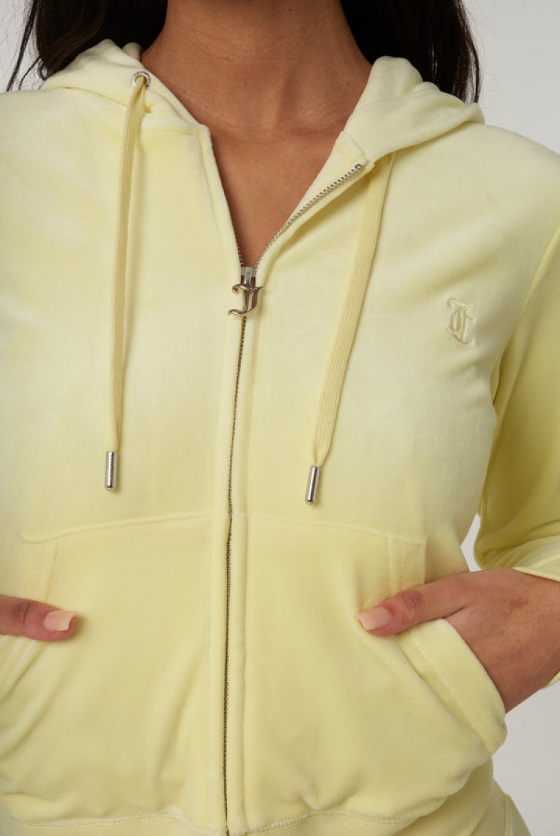 Tender Yellow Juicy Couture Classic Velour Robertson Hoodie | JC-SN651971