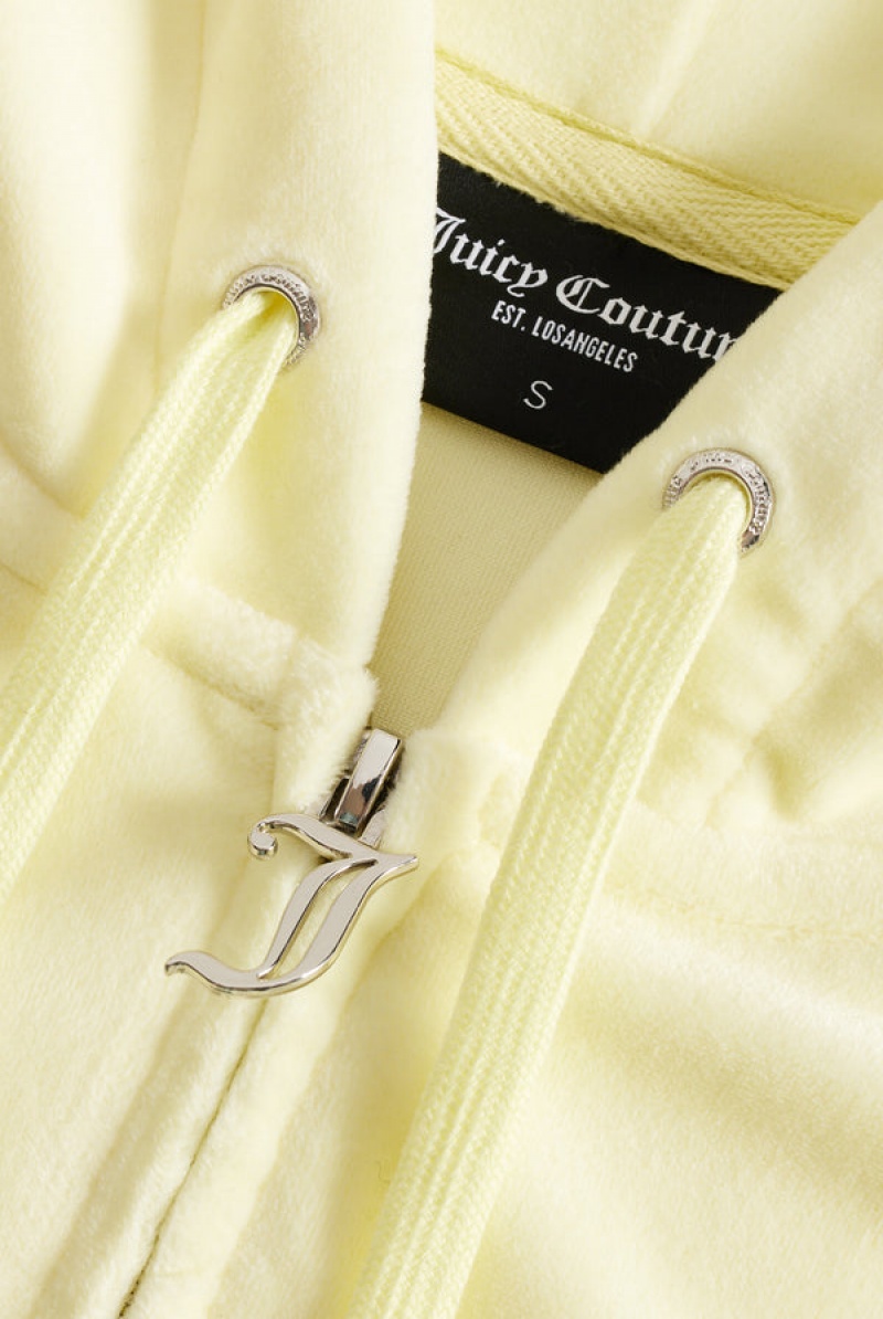 Tender Yellow Juicy Couture Classic Velour Robertson Hoodie | JC-SN651971