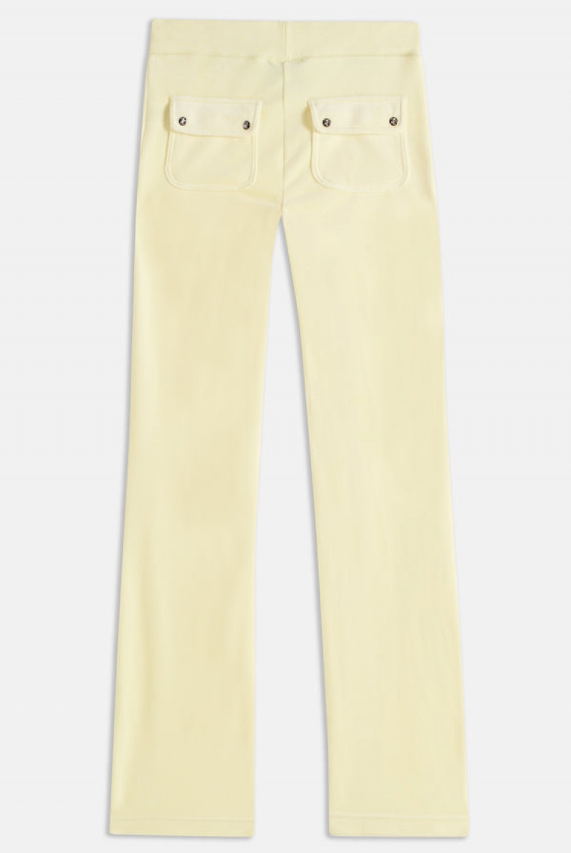 Tender Yellow Juicy Couture Classic Velour Del Ray Pocketed Bottoms | JC-SN651972