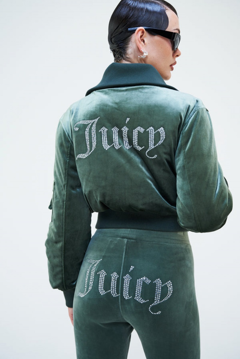 Thyme Juicy Couture Velour Bomber Jacket | JC-SN652301