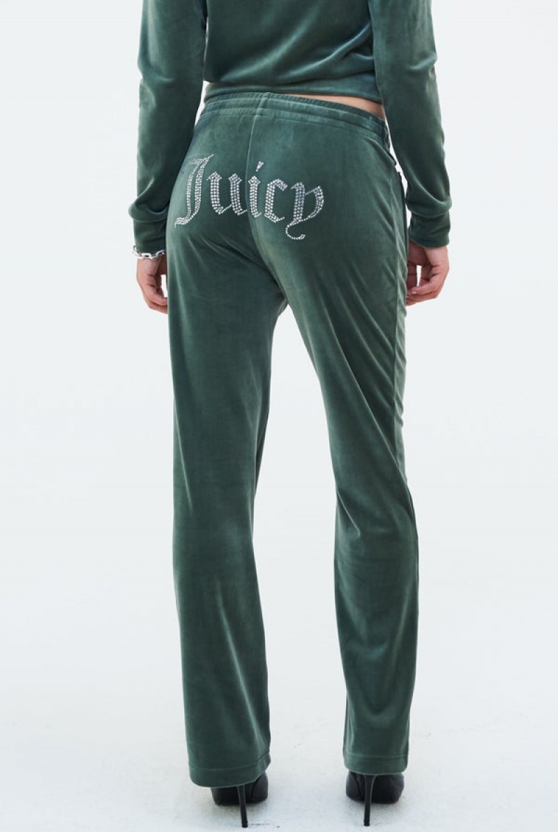 Thyme Juicy Couture Velour Diamante Tracksuit Bottom | JC-SN652100