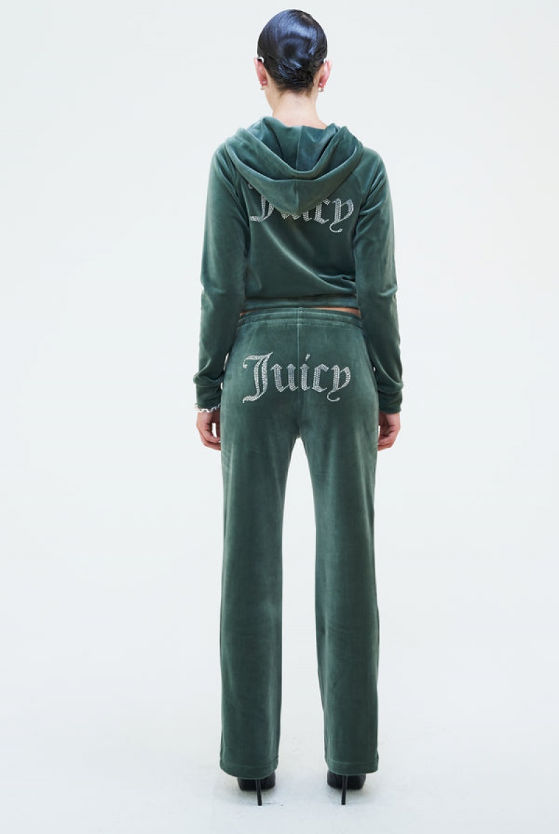 Thyme Juicy Couture Velour Diamante Tracksuit Bottom | JC-SN652100