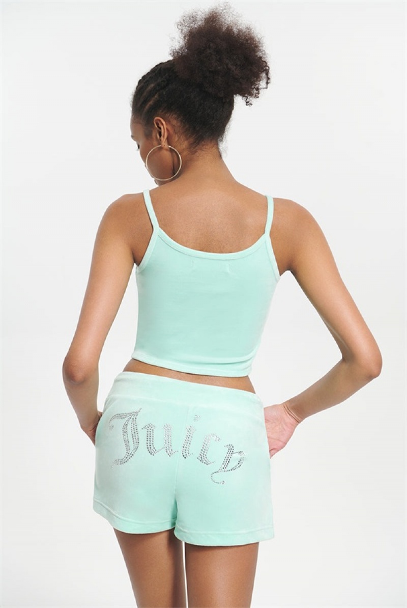 Tint Of Mint Juicy Couture Big Bling Velour Tank Top | JC-SN651638