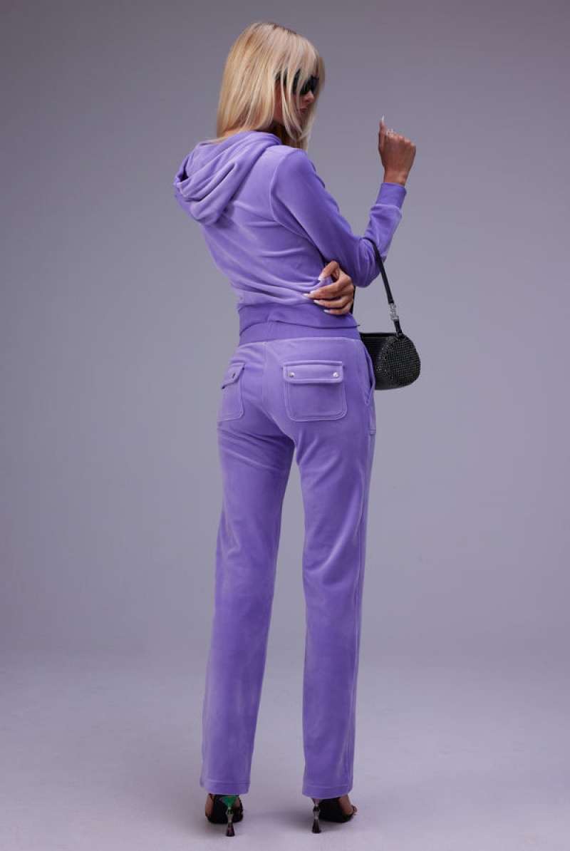 Violet Tulip Juicy Couture Classic Velour Del Ray Pocketed Bottoms | JC-SN652063