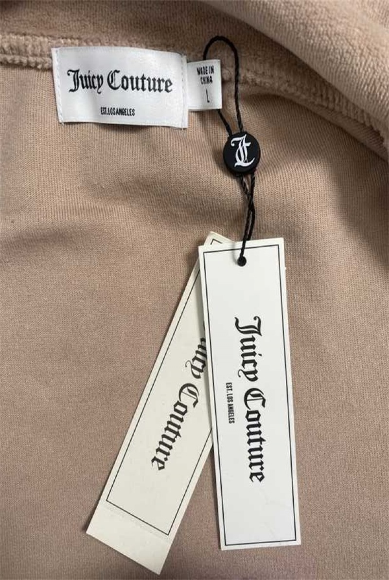 Warm Taupe Juicy Couture Mockneck Velour Track Jacket—rejuiced | JC-SN651648