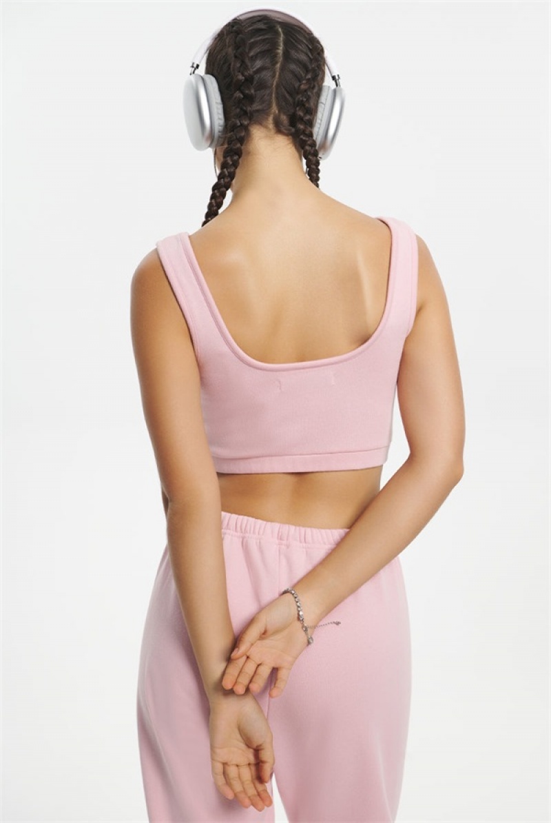 Whisper Pink Juicy Couture Cropped Sweetheart Tank | JC-SN651633