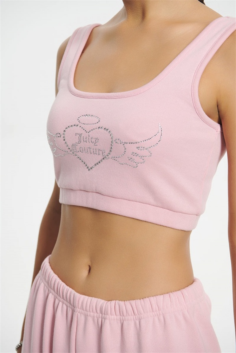 Whisper Pink Juicy Couture Cropped Sweetheart Tank | JC-SN651633