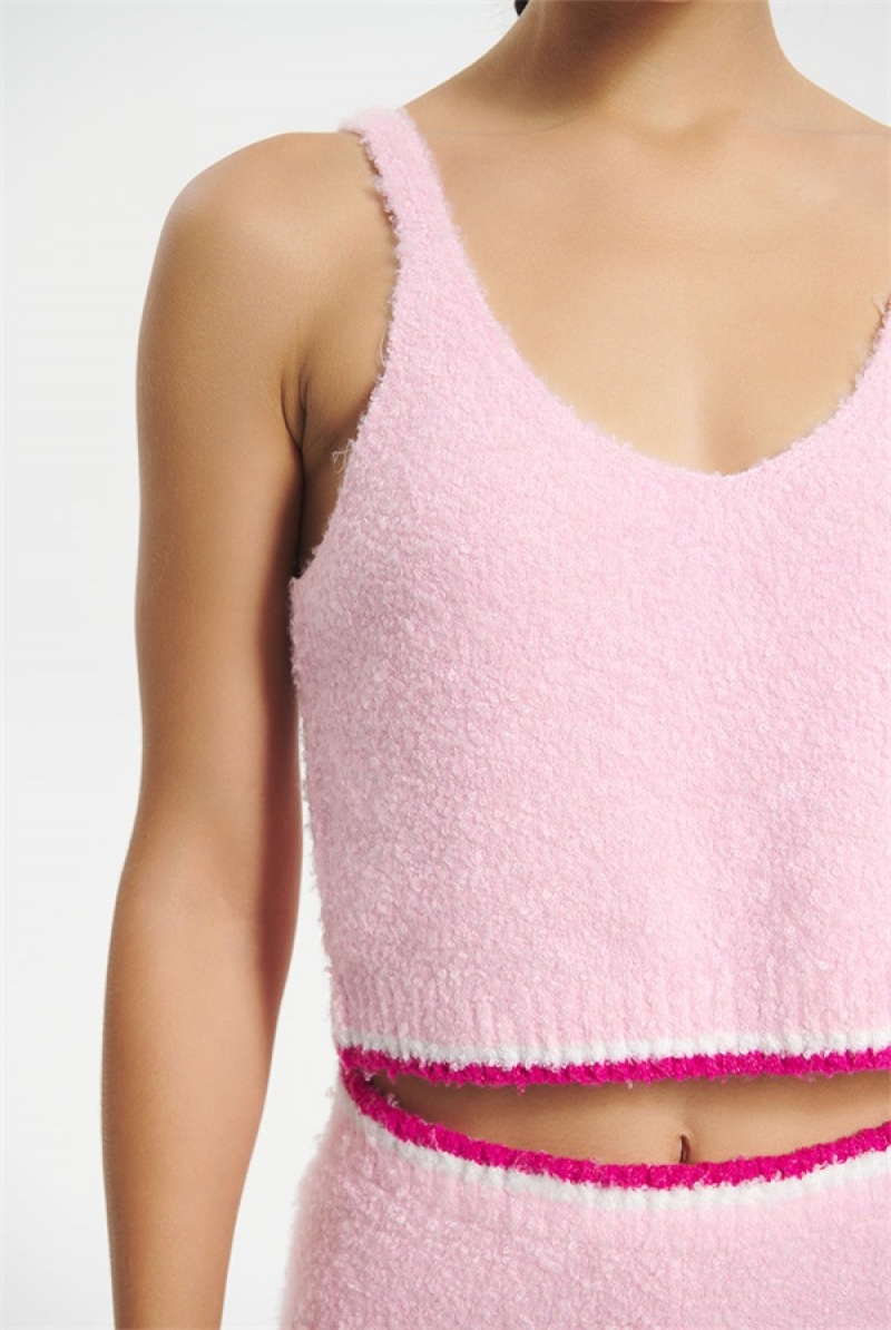 Whisper Pink Juicy Couture Tipped Sweater Tank | JC-SN651628