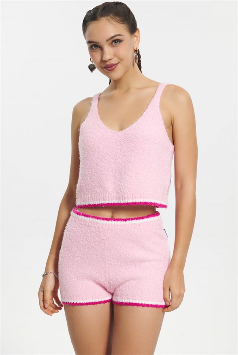 Whisper Pink Juicy Couture Tipped Sweater Tank | JC-SN651628