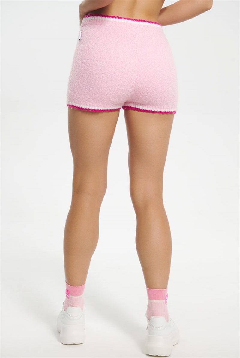 Whisper Pink Juicy Couture Tipped Sweater Shorts | JC-SN651815