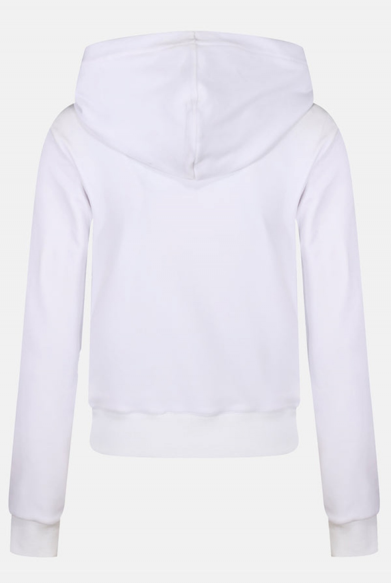 White Juicy Couture Classic Velour Robertson Hoodie | JC-SN652068