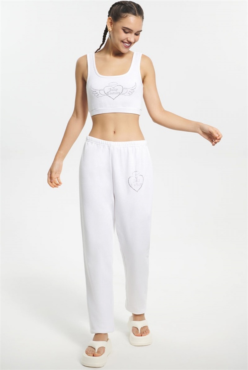 White Juicy Couture Cropped Sweetheart Tank | JC-SN651632