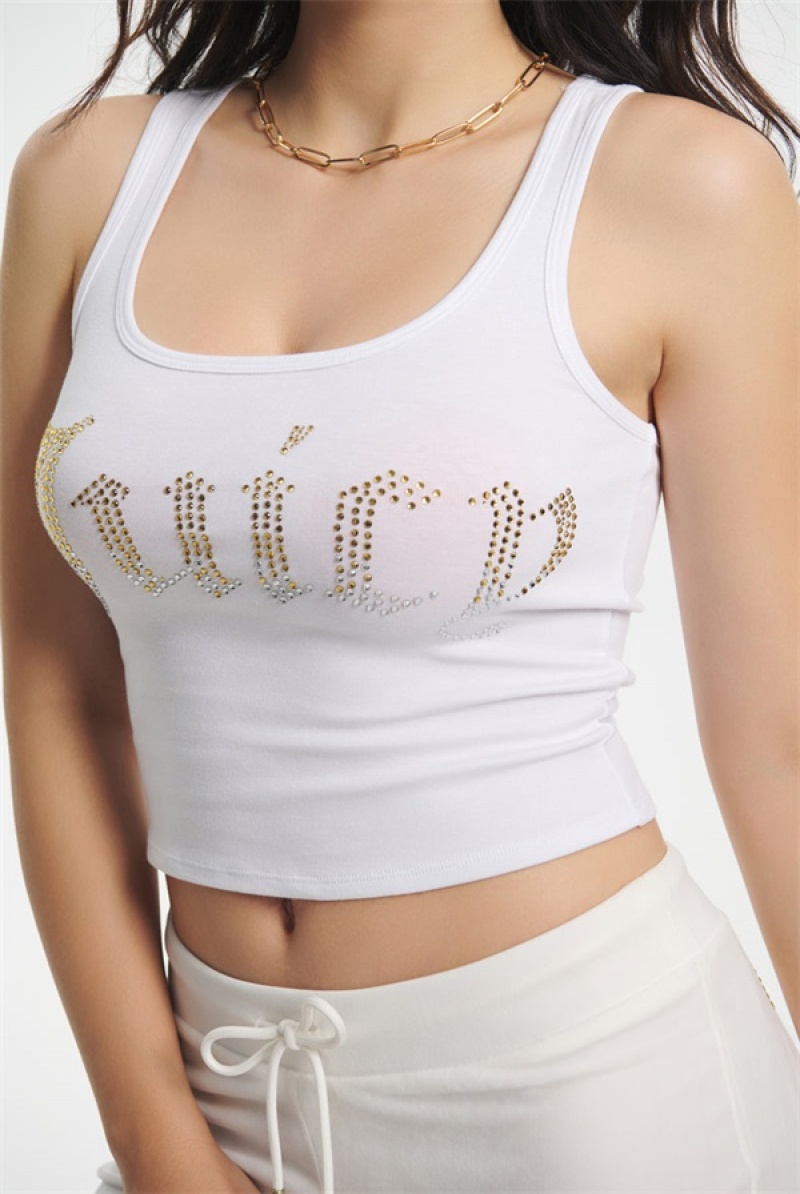 White Juicy Couture Ombre Bling Tank Top | JC-SN651622