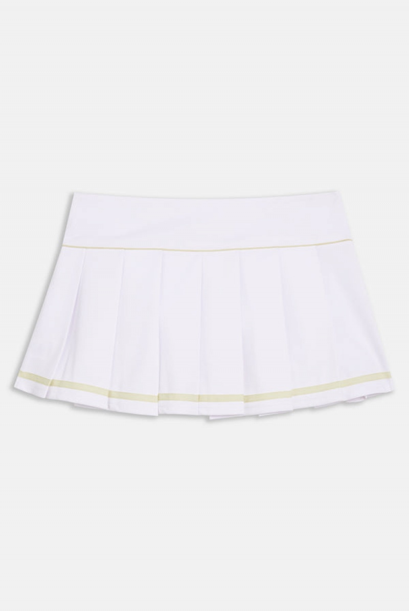 White Juicy Couture Pleated Micro Twill Tennis Skirt | JC-SN652297