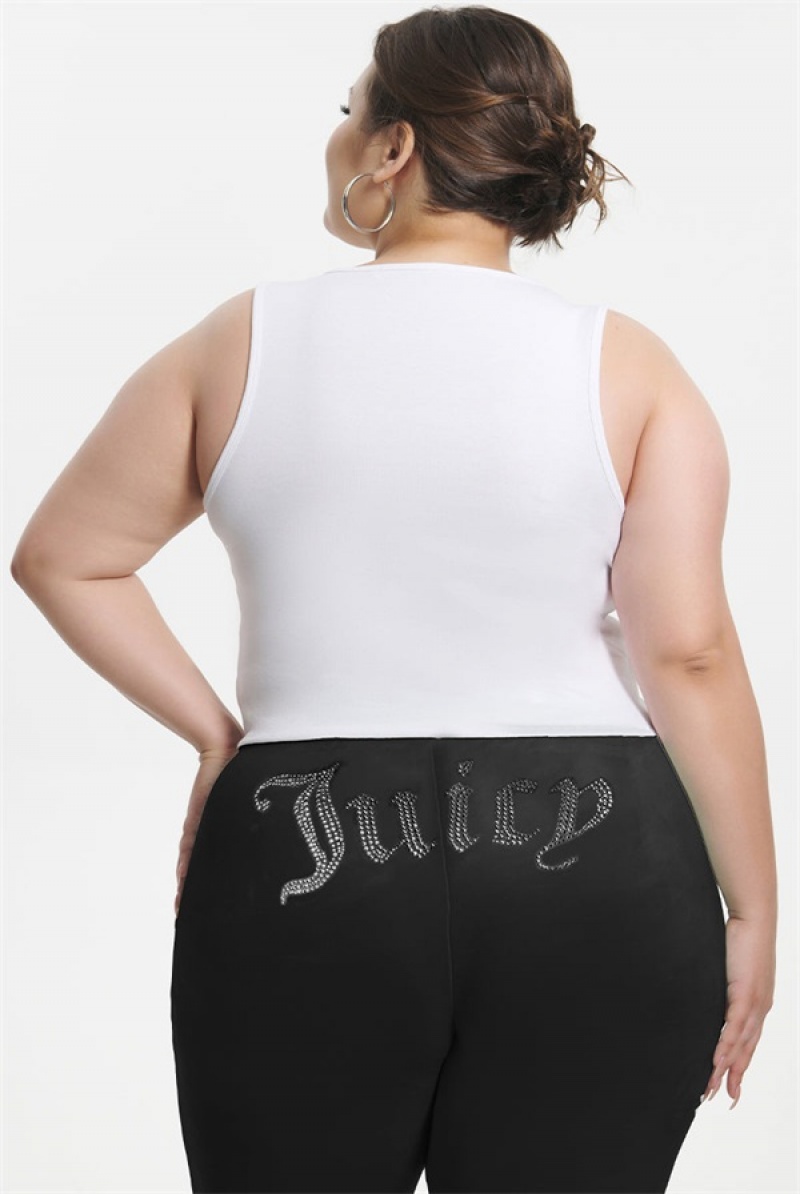 White Juicy Couture Plus-size Ombre Bling Tank Top | JC-SN651621