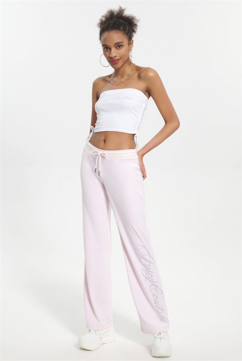 White Juicy Couture Script Bling Tube Top | JC-SN651643