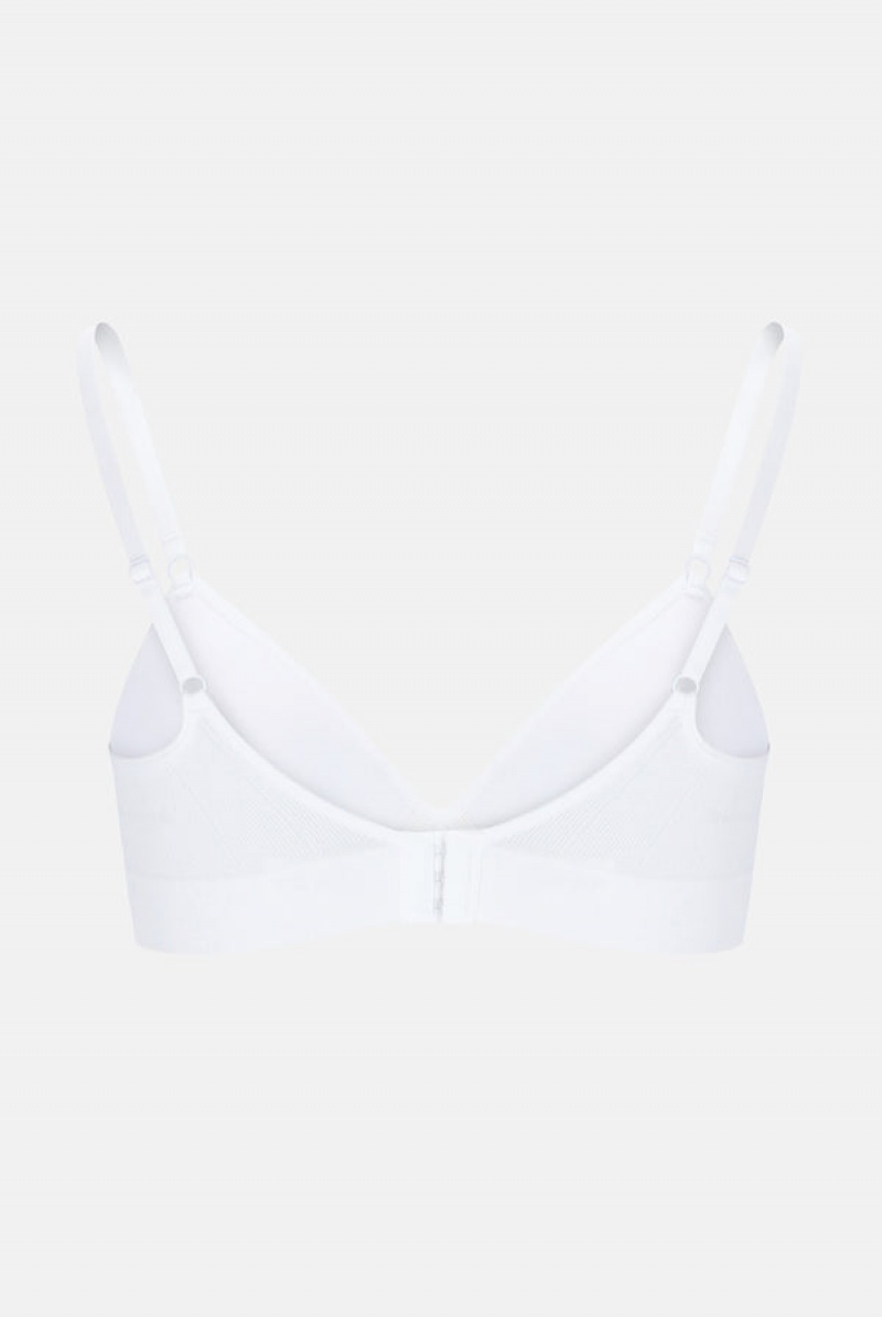 White Juicy Couture Single Rib Moulded Bralette | JC-SN652230