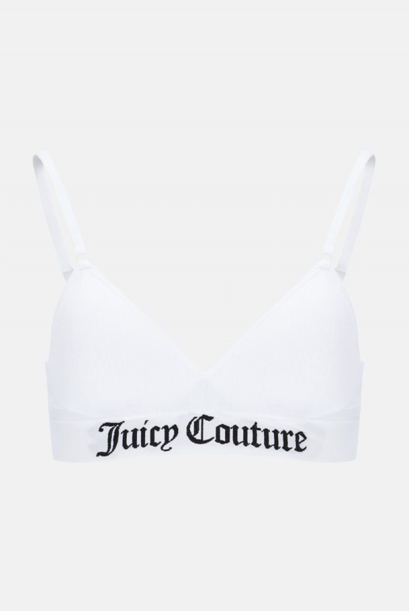 White Juicy Couture Single Rib Moulded Bralette | JC-SN652230